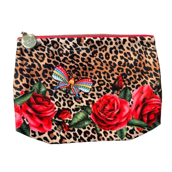 Estée Lauder Floral Cheetah Cosmetic Bag Circular Fashion Gift - Picture 2 of 4